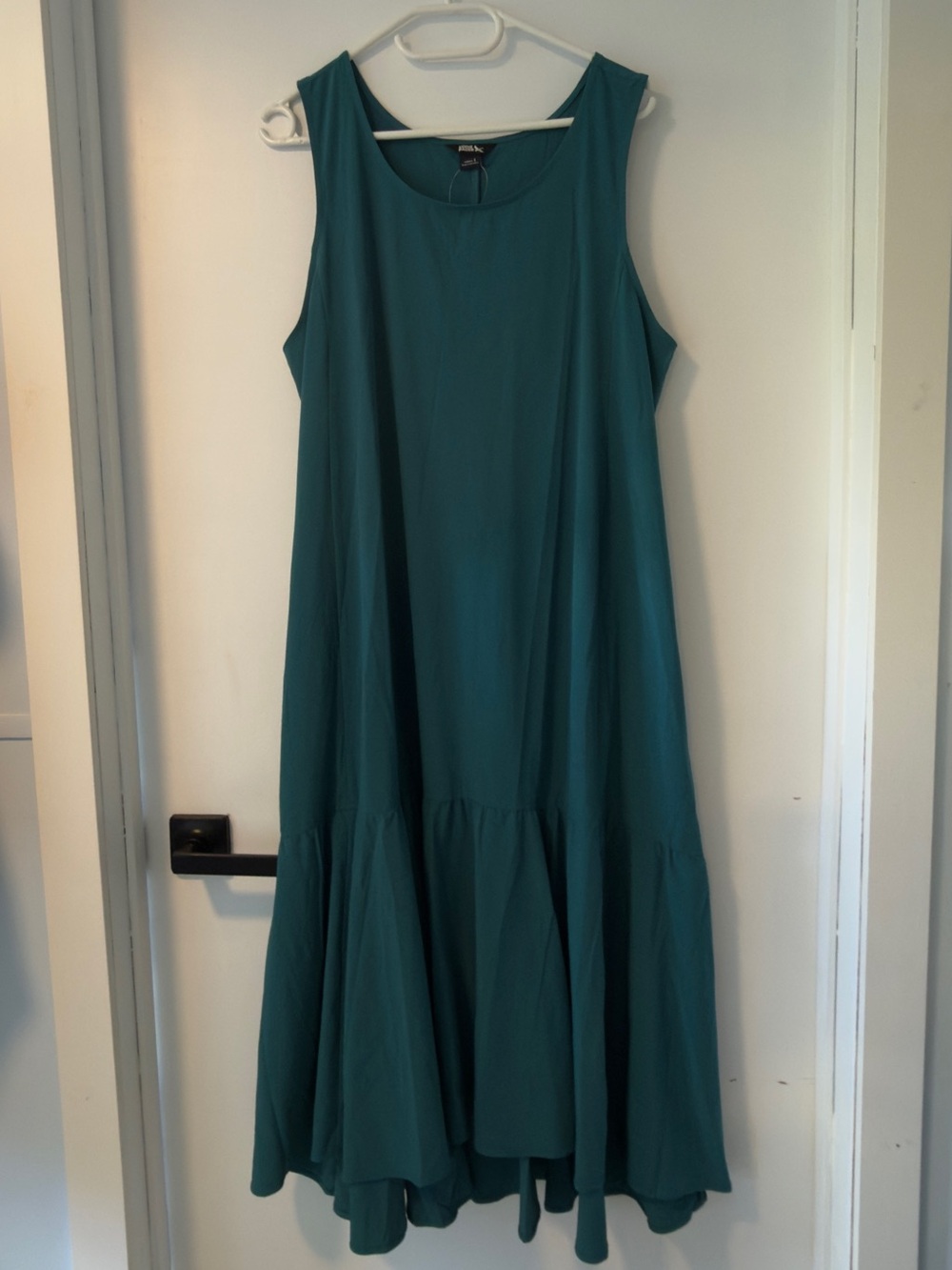 Eddie Bauer Teal Sleeveless Tiered Midi Dress